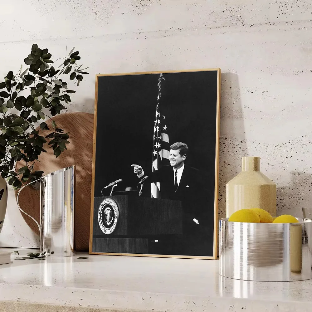 خمر كينيدي خطاب قماش جدار الفن التاريخ الرئاسي صورة ديكور المنزل هدية الرجعية الأمريكية السياسية أيقونة ملصق
