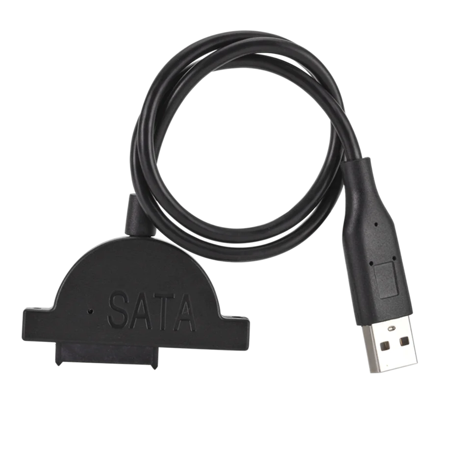 GRWIBEOU USB 2.0 to Mini Sata II 7+6 13Pin Adapter for Laptop CD/DVD ROM Slimline Drive Converter Cable SATA USB Optical Cable