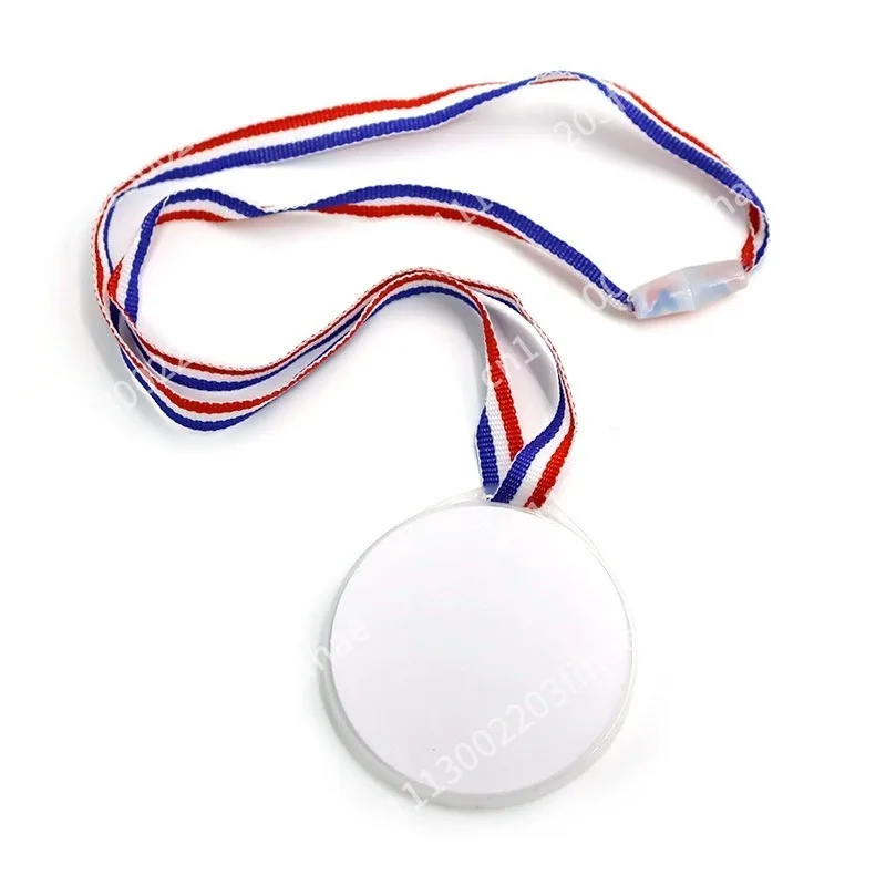 Round Plastic Medals DIY Children's Transparent Lanyard Medals Campus Games Competition Award Toys