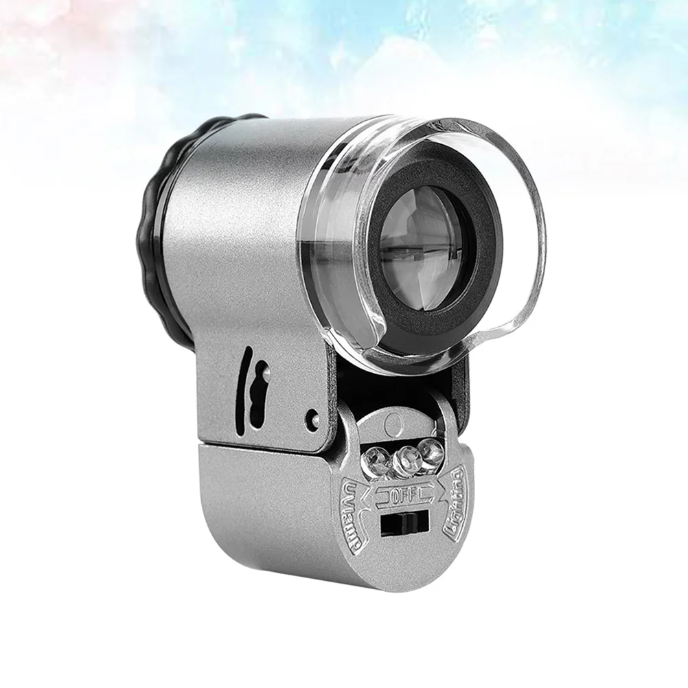 Portable Mini 50X LED Pocket Microscope Jewelery Currency Detecting Magnifier Adjustable Loupe 50X LED microscope