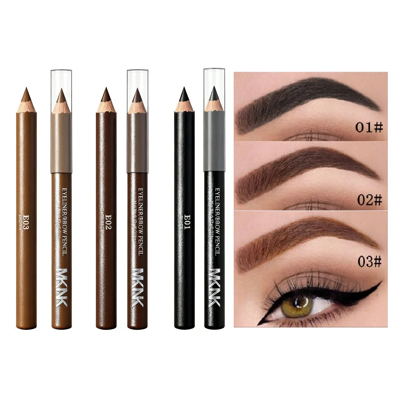 Waterproof Matte Brown Eyebrow Eyeliner Pencil Wooden Hard Core Long Lasting Makeup Durable Eye Brow Pencil Tint Cosmetics view 3