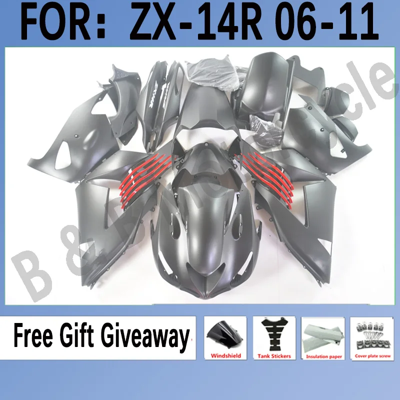 

Motorcycle Bodywork ABS Fairings for Kawasaki ZX14R 06 07 08 09 10 11 ZZ-R1400 ZX-14R 2006 2009 2011 Fairing Kit Set Matte Black