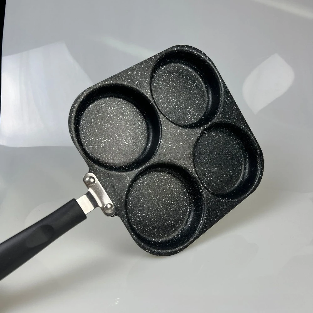 مقلاة متعددة الوظائف بأربعة فتحات لقلي البيض، أداة معجزة للإفطار. مقلاة