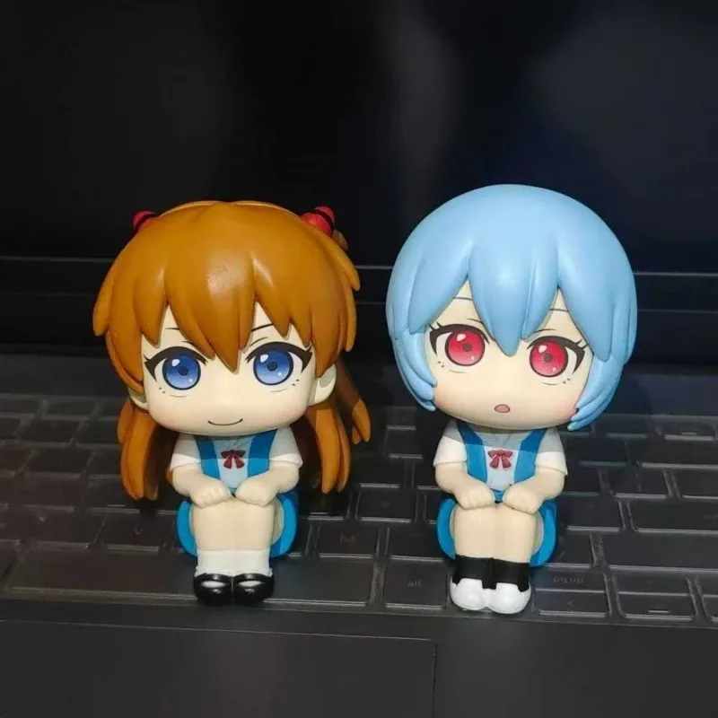 Japan Anime EVA Evangelion Figure Rei Ayanami Asuka Langley Q Version Big Head 10cm PVC Action Figure Collectible Desktop Gift