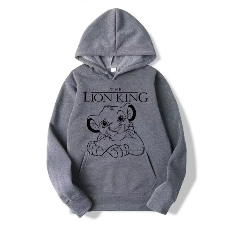 2024 Disney Lion King Cartoon Anime Women's Pullover Spring Autumn Women's Oversized Hoodie 2024 Casual Couple Sweatshirt Top