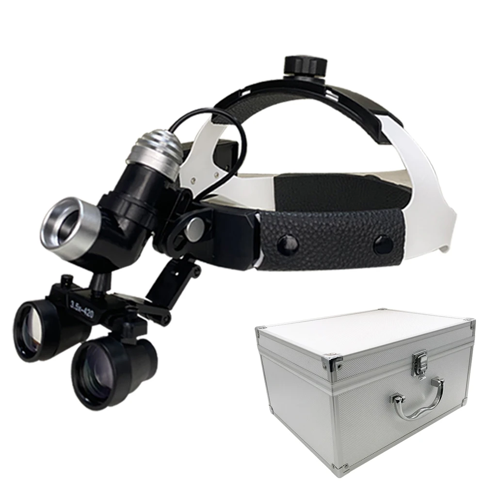 

Specialist Equipment 2.5x/3.5x Den tal Magnifier Led Light Headlamp Surgical Headlamp Den tal Loupes Den tal Binocular Magnifier