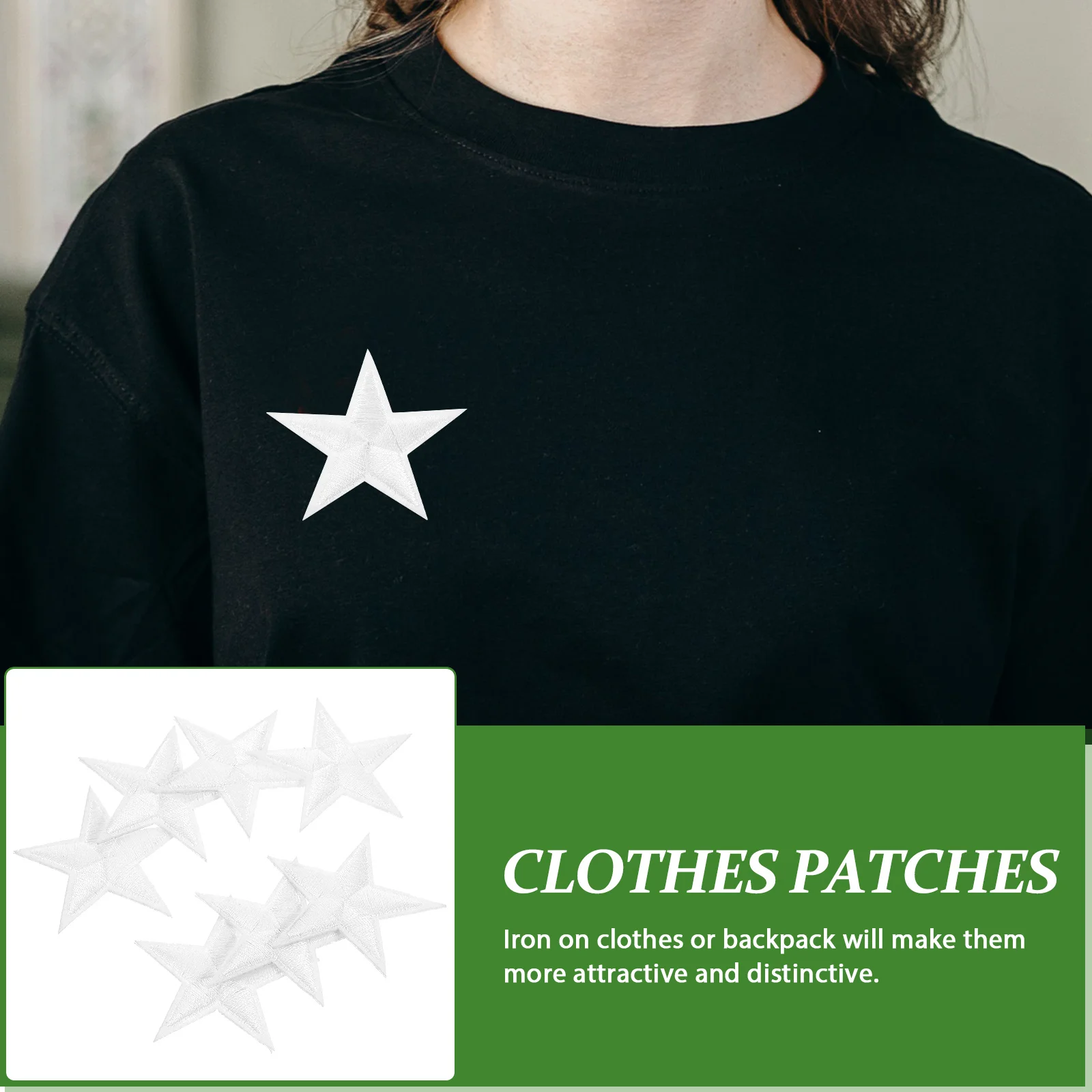 

20pcs Star Pattern Clothes Compact Iron Patches Star Shaped Coat Patches Decorative Appliques Embellishments For Diy Home Tailor