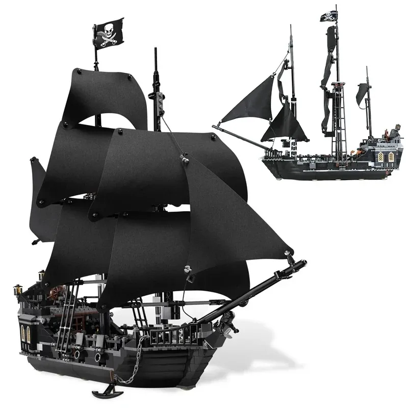 Pirates The Black Pearl Queen Anne's Revenge Ship Boat Fit 4195 4184 Model Bouwsteen Moc Caribbean POTC Speelgoed Kerstcadeau