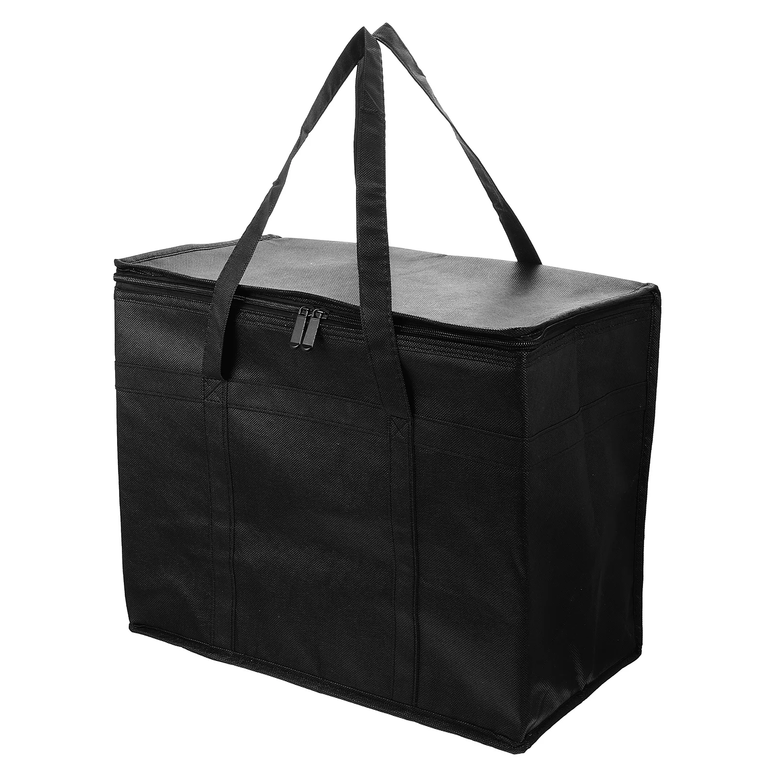 

Thermal Insulation Bag Large Capacity Black Aluminum Foil Portable Storage Camping Picnic Travel Food Delivery