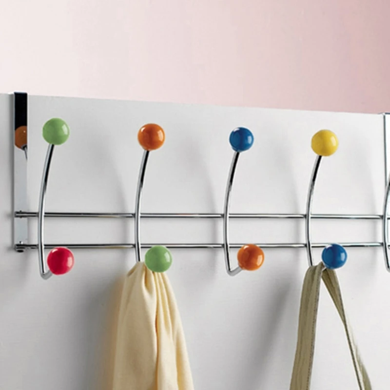 Multicolors Over Door Hanger for Clothes Hanging Heavy Duty Over Door Hooks for Bedrooms Bathroom Door 10 Hooks Hanger for Coat