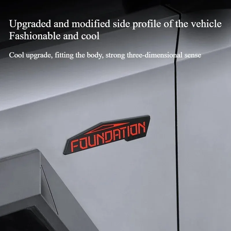 

Для Tesla Cybertruck 2025 FOUNDATION, ограниченная серия, логотип, 3D буквы ABS, эмблема, буквы, аксессуары для украшения кузова автомобиля
