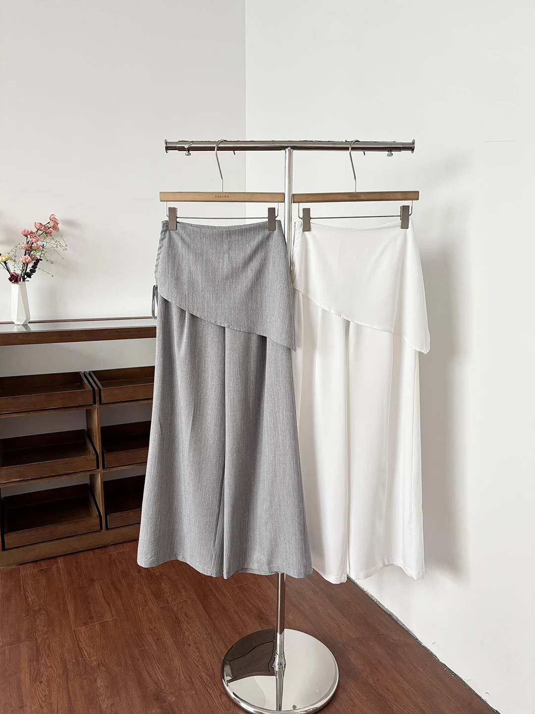 

High Waist Wide Leg Casual Pants Women's Fashionable Korean Style Patchwork Versatile Summer 2026 Polyester Fiber Commute Style
