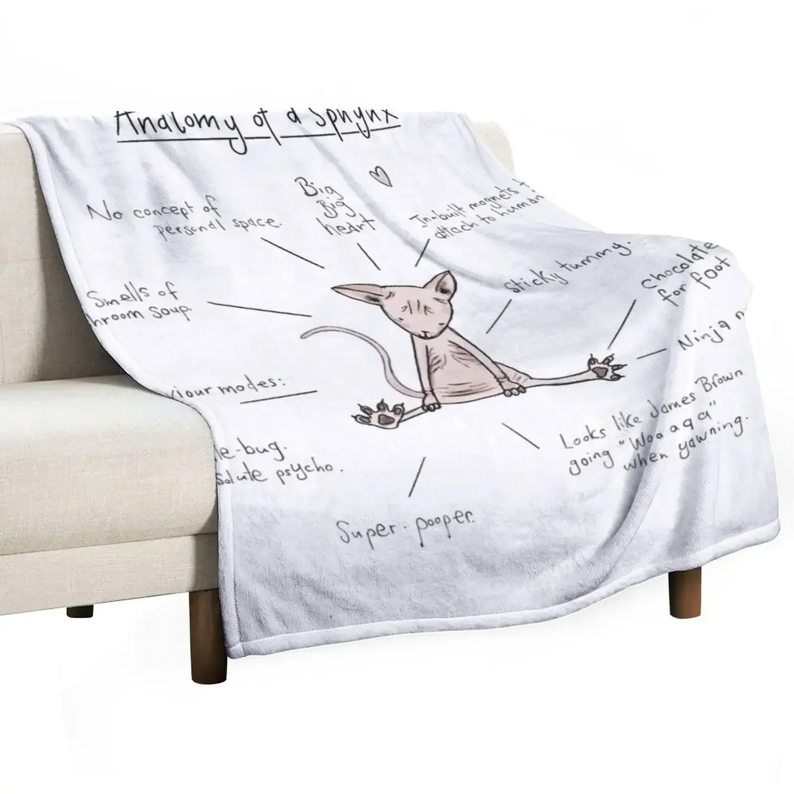 Anatomy of a Sphynx Throw Blanket Decorative Throw Thins Luxury Thicken Quilt Sofa Throw Weighted Blankets