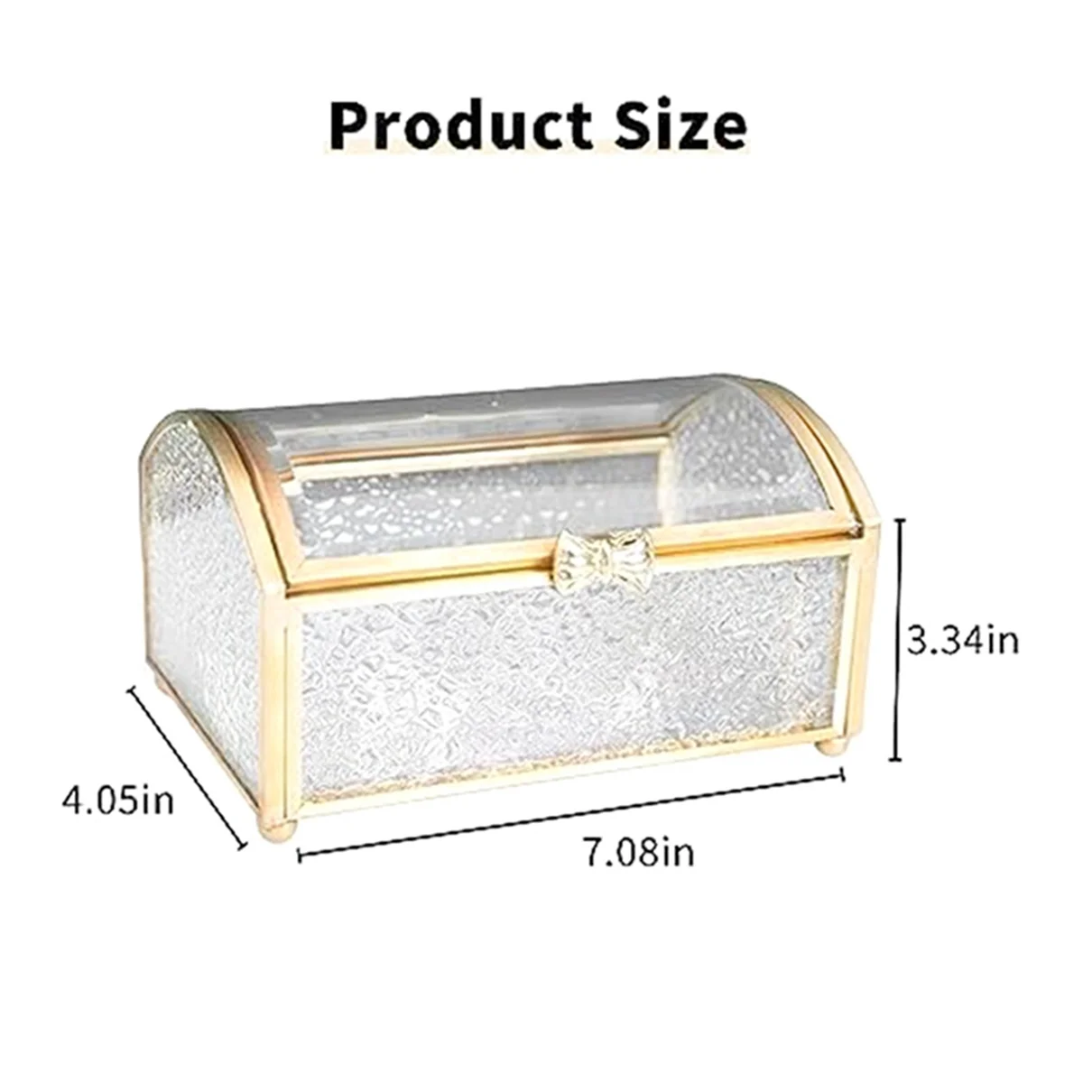 

Treasure Chest Box Glass Jewelry Boxes Jewelry Organizer Gold Glasses Box Keepsake Box for Storage Ring Earring Small