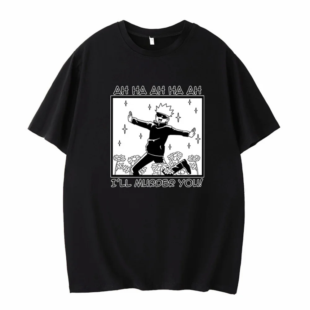 Cartoon Anime Spell Battle Surrounding Spring and Autumn Men's Casual Loose Short Sleeves
