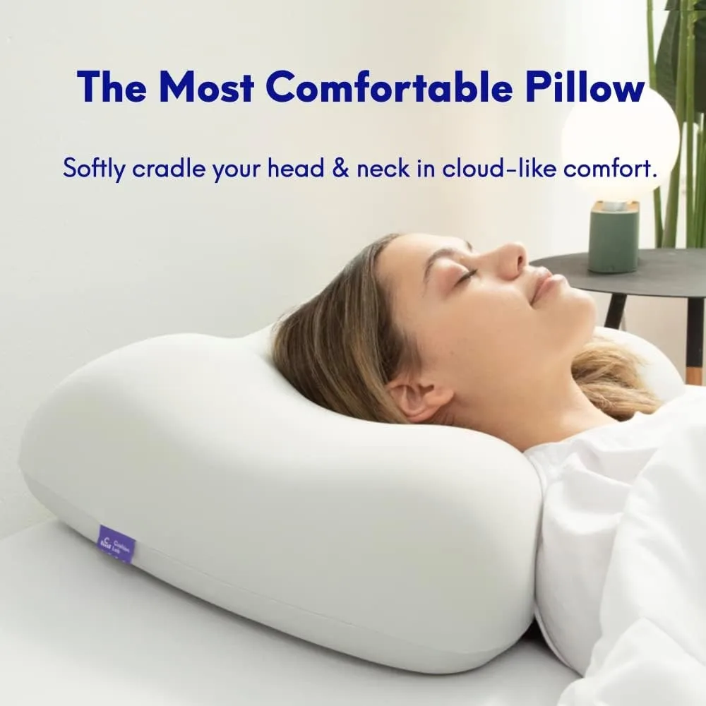 

Deep Sleep Pillow, for Side &, Orthopedic Cervical Shape Gently Cradles Head & Provides Neck Support & Shoulder Pain Relief