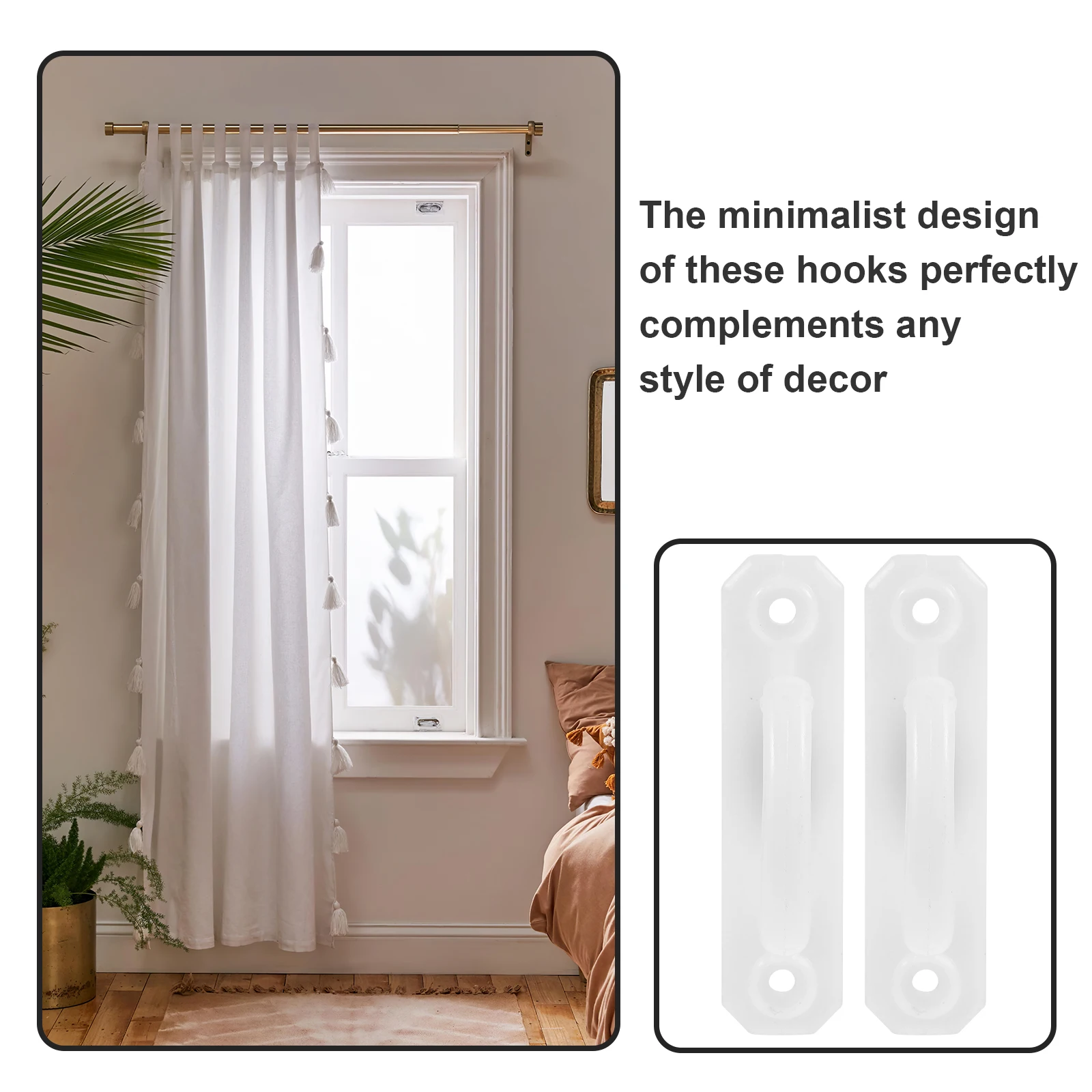 

75pcs Curtain Holders Coat Clothes Purse Hooks For Wall Hangers White Modern Decor Curtain Tieback Hooks Accessories