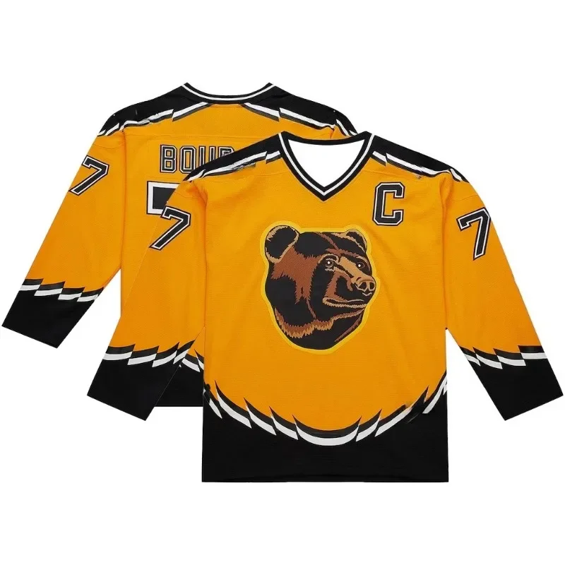 Hockey Jersey - Black with Gold Accents Stylized Native Head Logo Camo-Inspired Pattern Unique Design 3d HD Prints