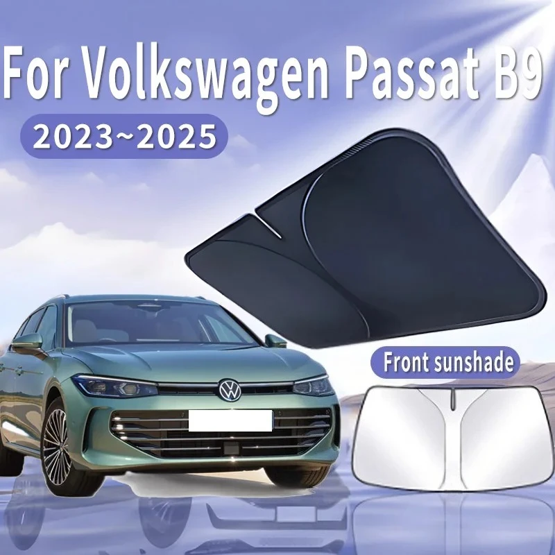 

Car Sun Visor For VW Volkswagen Passat B9 2023 2024 2025 Estate Front Windshield Sunshade Insulation Cooling Auto Accessories