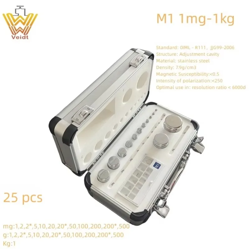 Weighing Cheap Price F1 1mg-5kg 28pcs Calibration Weight Pesas Patron For 0.1g Precision Scale Balance Mass Weight Set