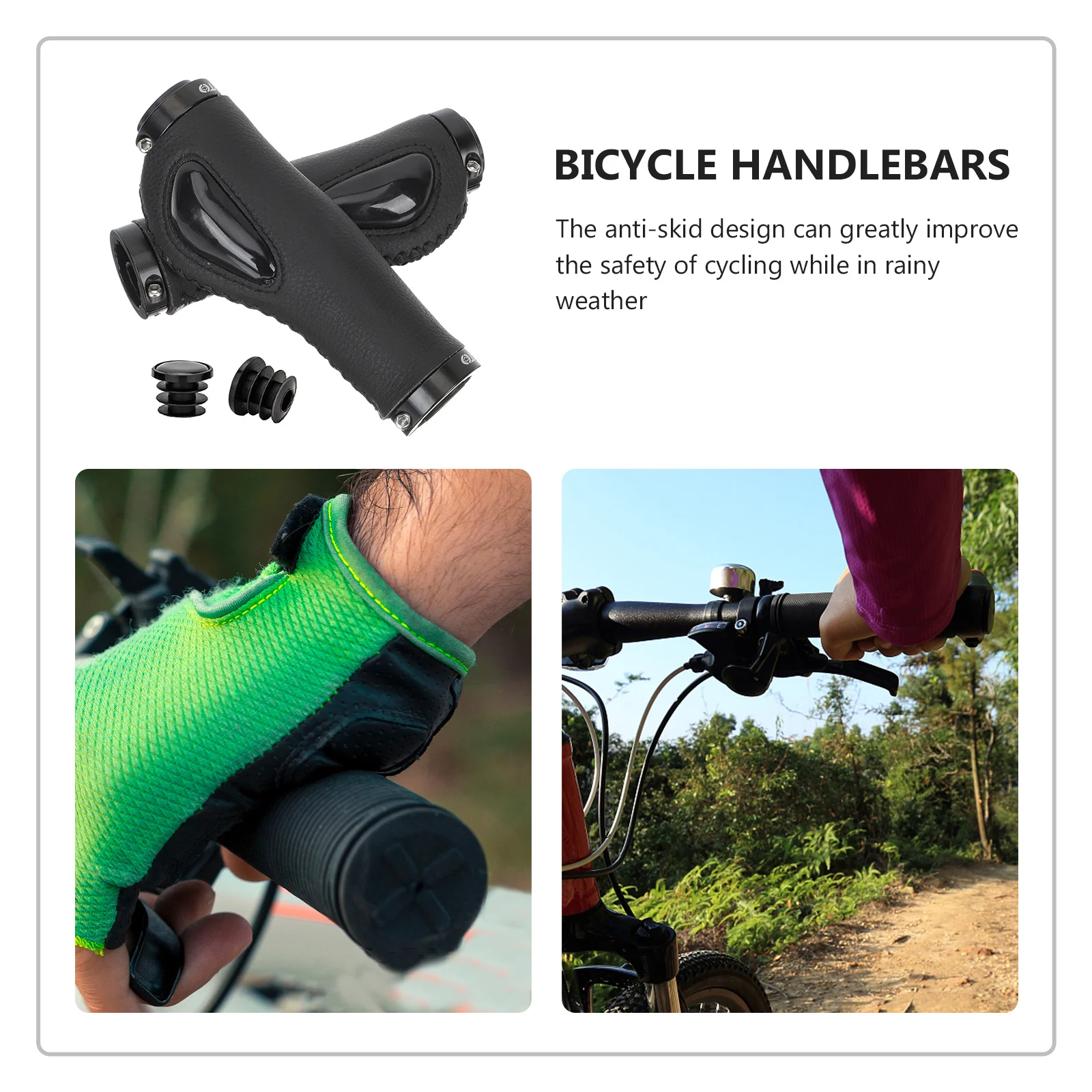 

1 set 1 Set Silicone Bike Handlebar Grips Non-Slip Comfortable Shockproof Cycling Handlebar Covers Easy Install Mountain Bike