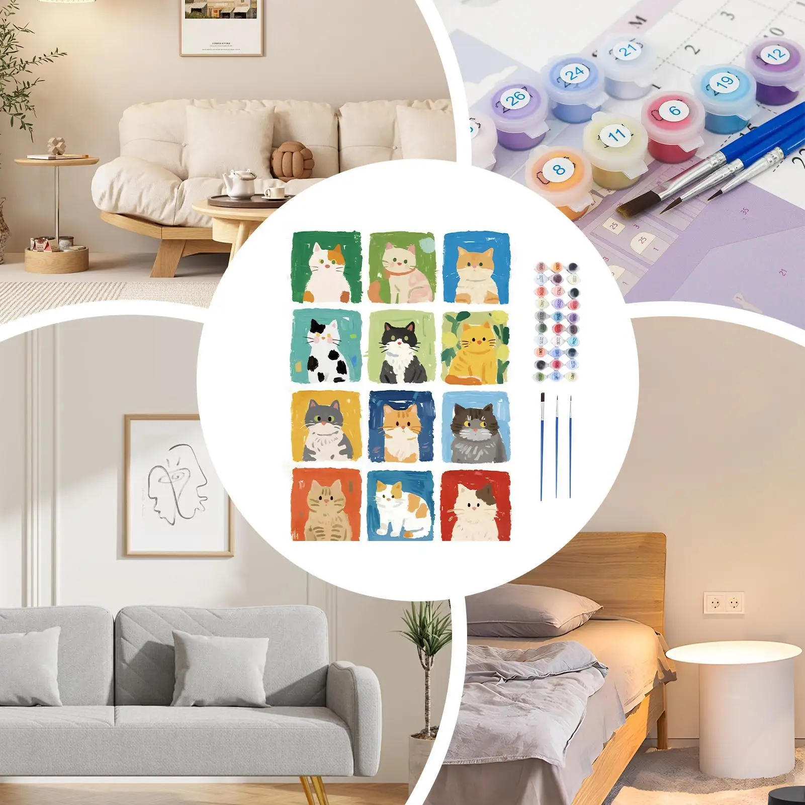 

Собака, краска по номерам, животные, милый кот, картина маслом с кистью, аксессуары для рисования для творческого выражения, гостиная, спальня