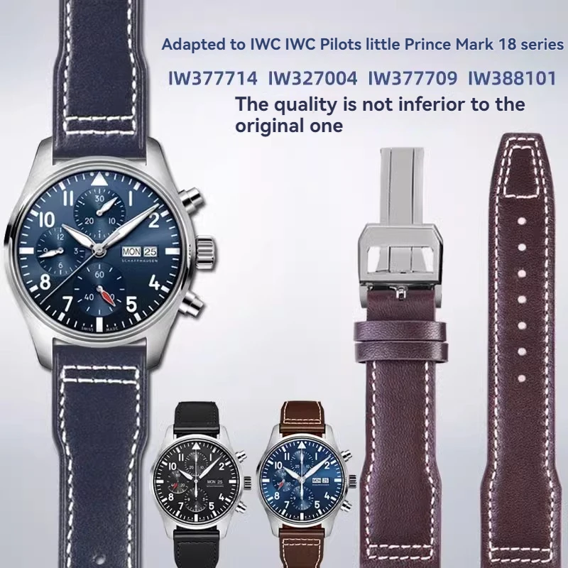 

20 21mm Portuguese leather strap for Iwc watches Iw327004/Iw37714 Mark16/17/18 Pilot's Little Prince men's strap leather bracele