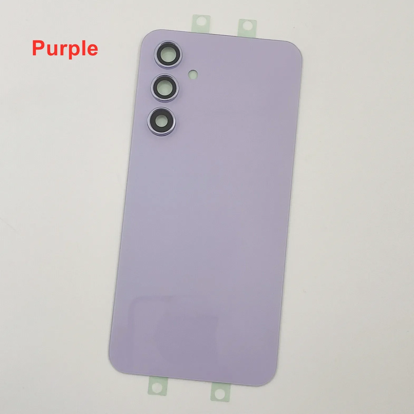 サムスンギャラクシーA54用のガラス製の背面カバー,ハードバッテリーカバー,リアドアハウジング,カメラレンズ付きシェル,粘着ステッカー