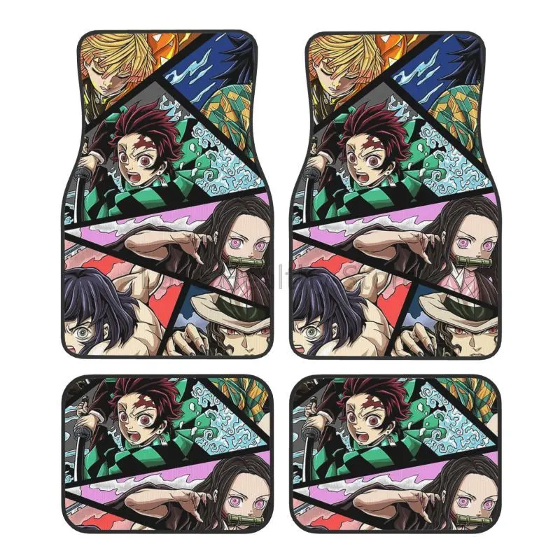 

Demon Slayer Manga Anime Tanjiro Kamado Car Floor Mats Set Of 4 Universal Non Slip Foot Mats Carpet Rugs Auto Interior Protector