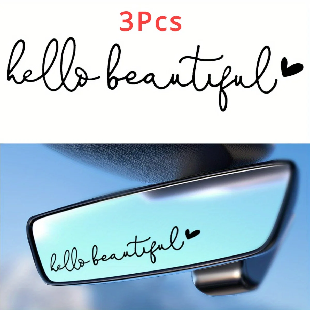 

Mirror Stickers Cute Mirror and Window Stickers, Perfect for Female Motorcycle Helmet Stickers Hello Beautiful