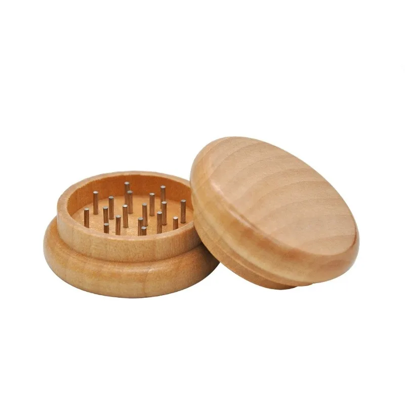 

2-Layer Manual Tobacco Crusher (55mm): Solid Wooden Grinder – Essential Smoking Accessory & Great Holiday Gift Option