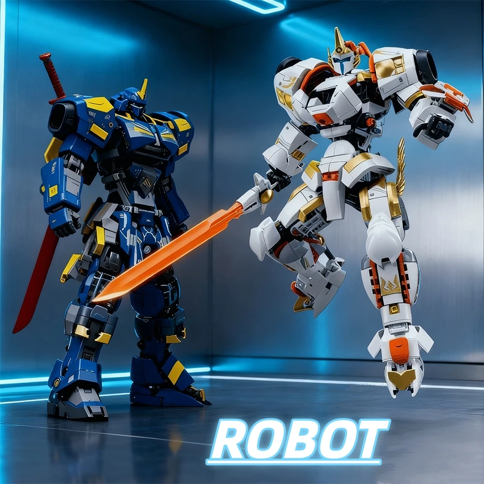 

MOC Transforming Mecha Robot Building Blocks Educational DIY Assembly Kit For Kids Mech Warrior Model Toys Gifts Desktop Decor