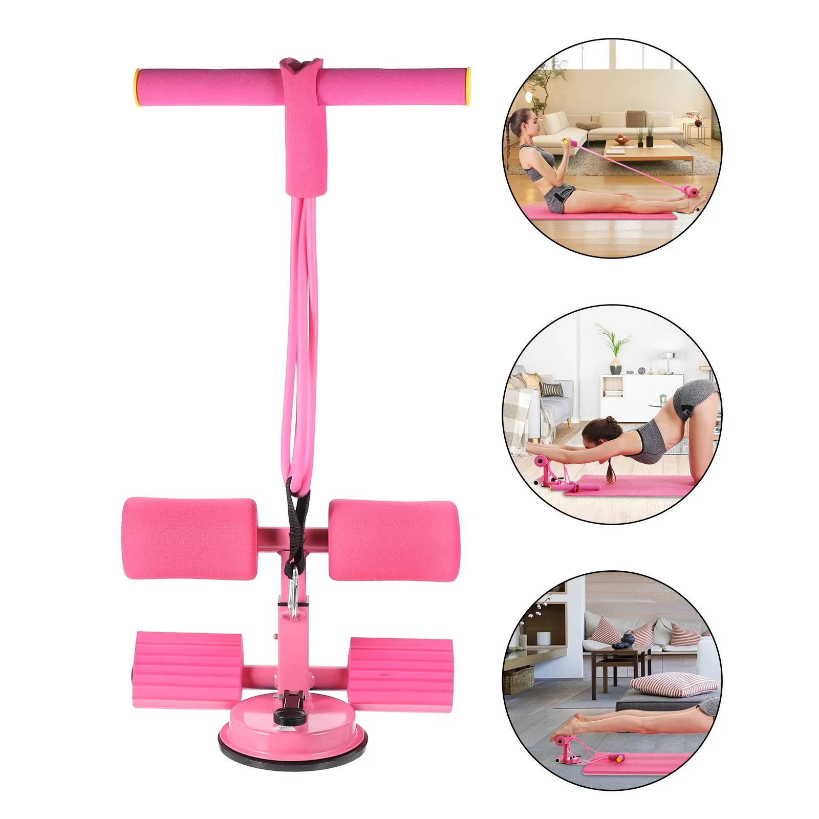 Fitness Equipment Auxiliary Abdomen Exerciser Belly Device Sit-up Assist Bar Pink Portable Crunches Aid