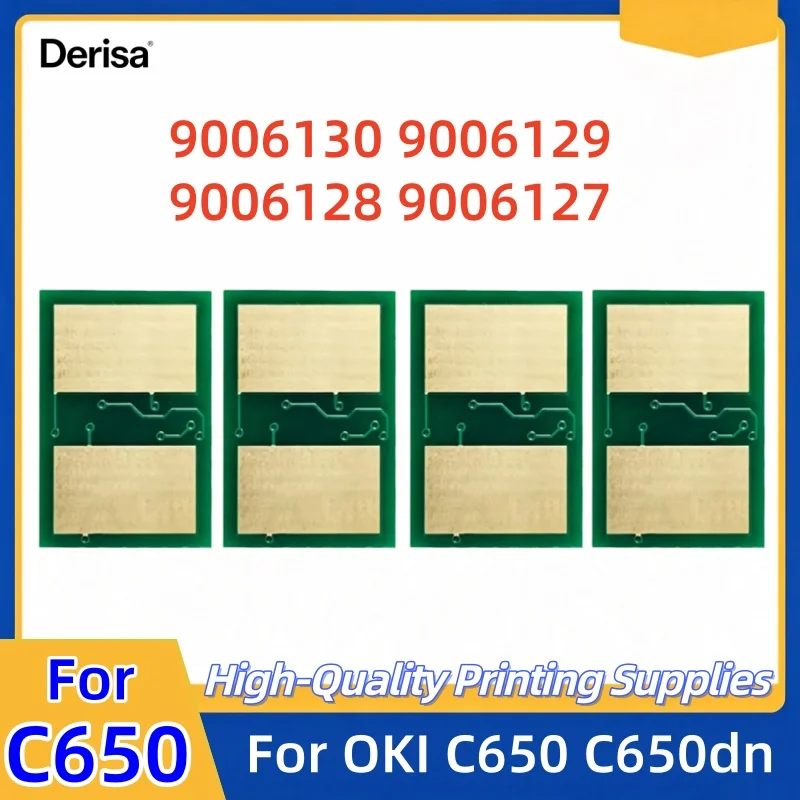 9006130 9006129 9006128 9006127 4PCS Toner Cartridge Reset Chip Compatible C650 for OKI Okidata C650dn Printer Toner Chip