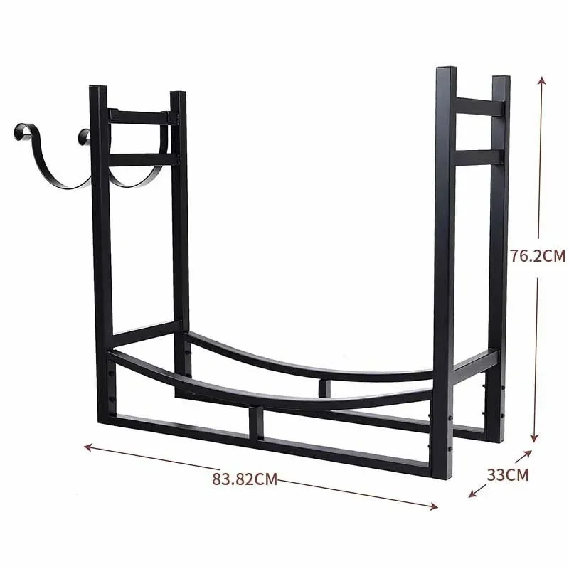Autumn and winter indoor and outdoor fireplace tools, burning firewood racks, firewood stacking, storage
