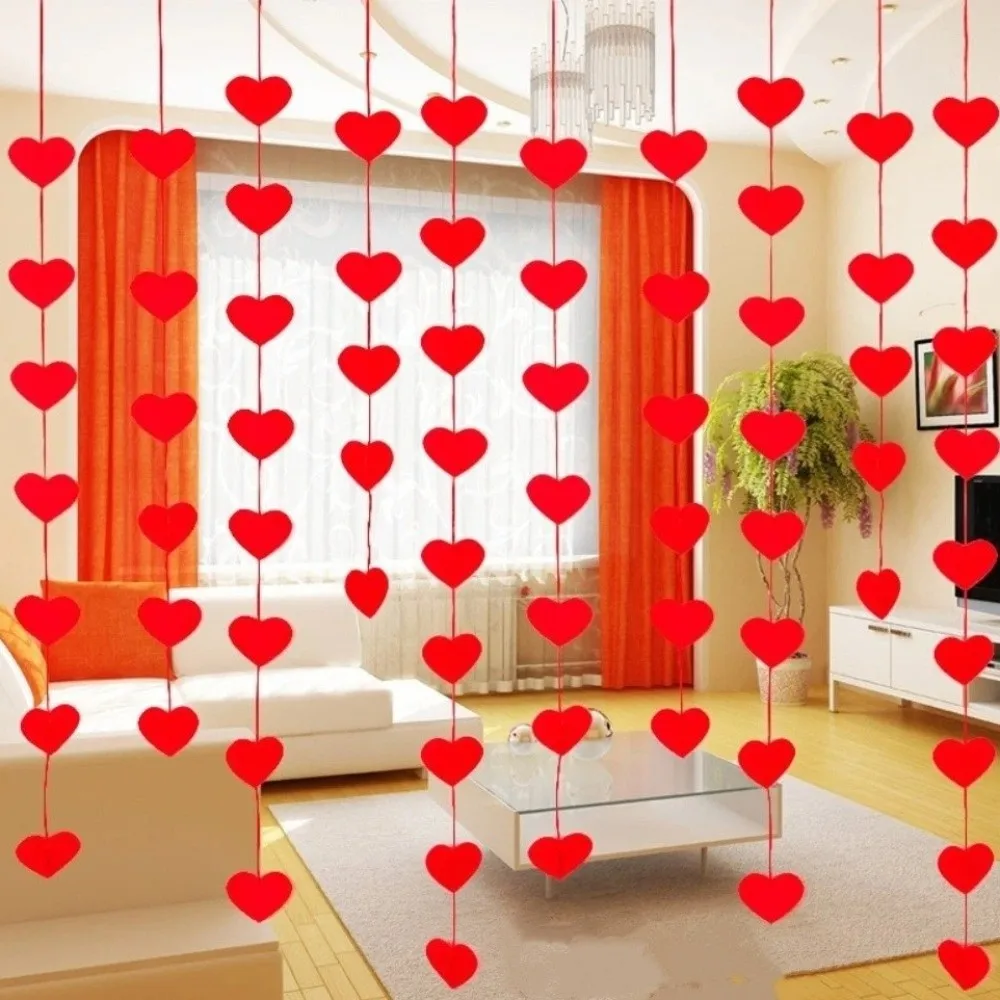 Romantic Love Flower Hanging Curtain DIY Party Supplies Wedding Love Pulling String Garland Decorations