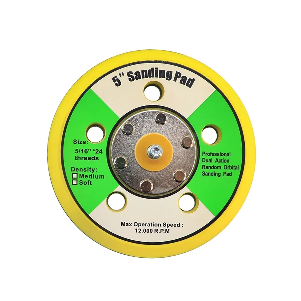 Almohadilla de respaldo de gancho y bucle de 2-6 pulgadas, placas de respaldo para lijadora orbital aleatoria DA Air, almohadilla de lijado para lijadora de aire, rosca M6 5/16 "* 24, 1 ud.