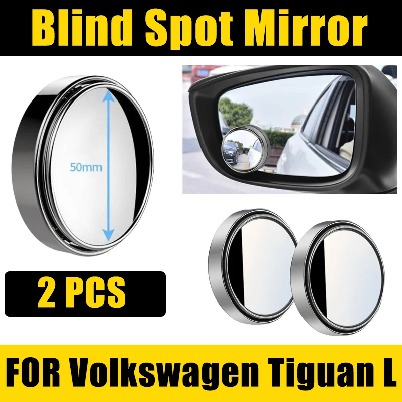 

2PCS Blind Spot Mirror For Volkswagen VW Tiguan L Allspace 2017-2024 Car Accessories Rearview Convex Round Frame Angle Reverse