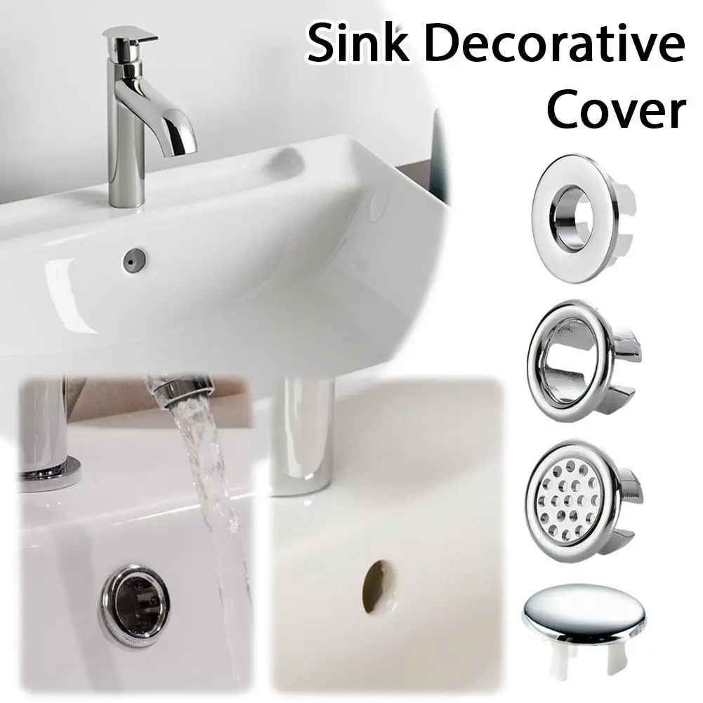 

Plastic Drain Cover, Decorative & Functional Overflow Hole Stopper for Ceramic Art Basin, Anti-Rust Bathroom Sink Accessory