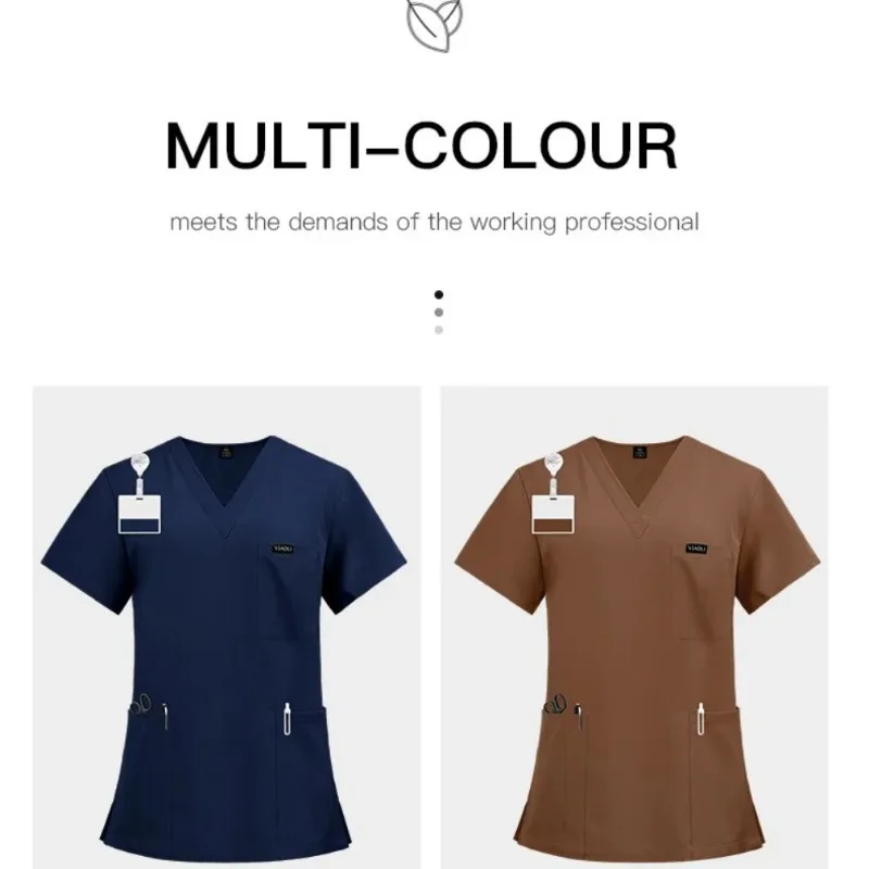

New Solid Color Medical Workwear Set, Suitable for Caregivers, Hotel Uniforms, and Doctors and Nurses Can Wear It for Daily Work