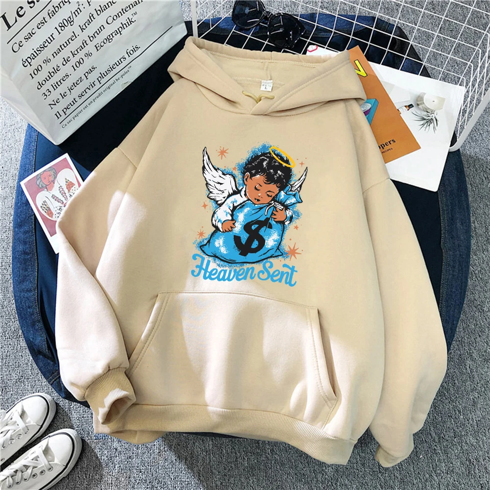 

The Angel Boy Who Sent Money Design Hoody Women Oversize Fleece Hoodies Autumn Hip Hop Sportswear All-Match Fashion Clothing