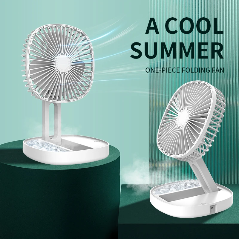 Mini ventilador de mesa dobrável, montado na parede, pequeno, recarregável, dobrável, elétrico, USB, Amping, novo, verão