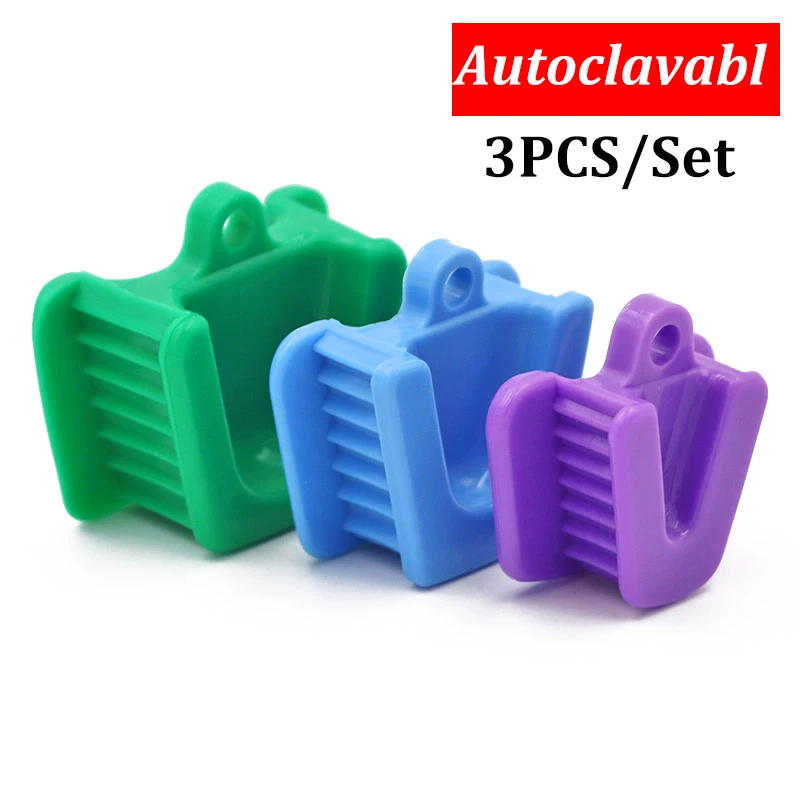 3 pz/set Silicone dentale occlusale Pad denti Prop Bite Block apriscatole in gomma divaricatore strumenti per odontoiatria materiali per dentisti