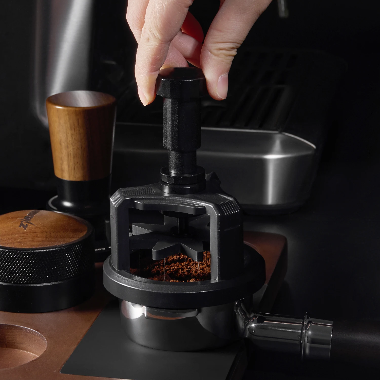 

Press Down Rotary WDT Tools 58mm Espresso Stirrer Needle Distributor Magnetic Coffee Maker Accessories Barista Tool