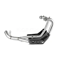 For MOTO GUZZI V85 TT 2021 to 2023 V85TT Euro 5 V85 Decat Pipe Motorcycle Exhaust Header Link Pipe With Carbon Fiber Heat Shield