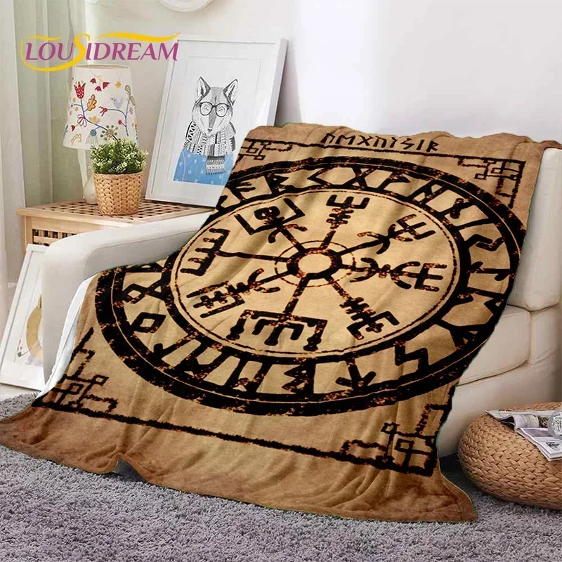 Nordic Viking Odin Valhalla Valknut Soft Flannel Blanket for Beds Bedroom Sofa Picnic,Throw Blanket for Outdoor Leisure Nap Gift