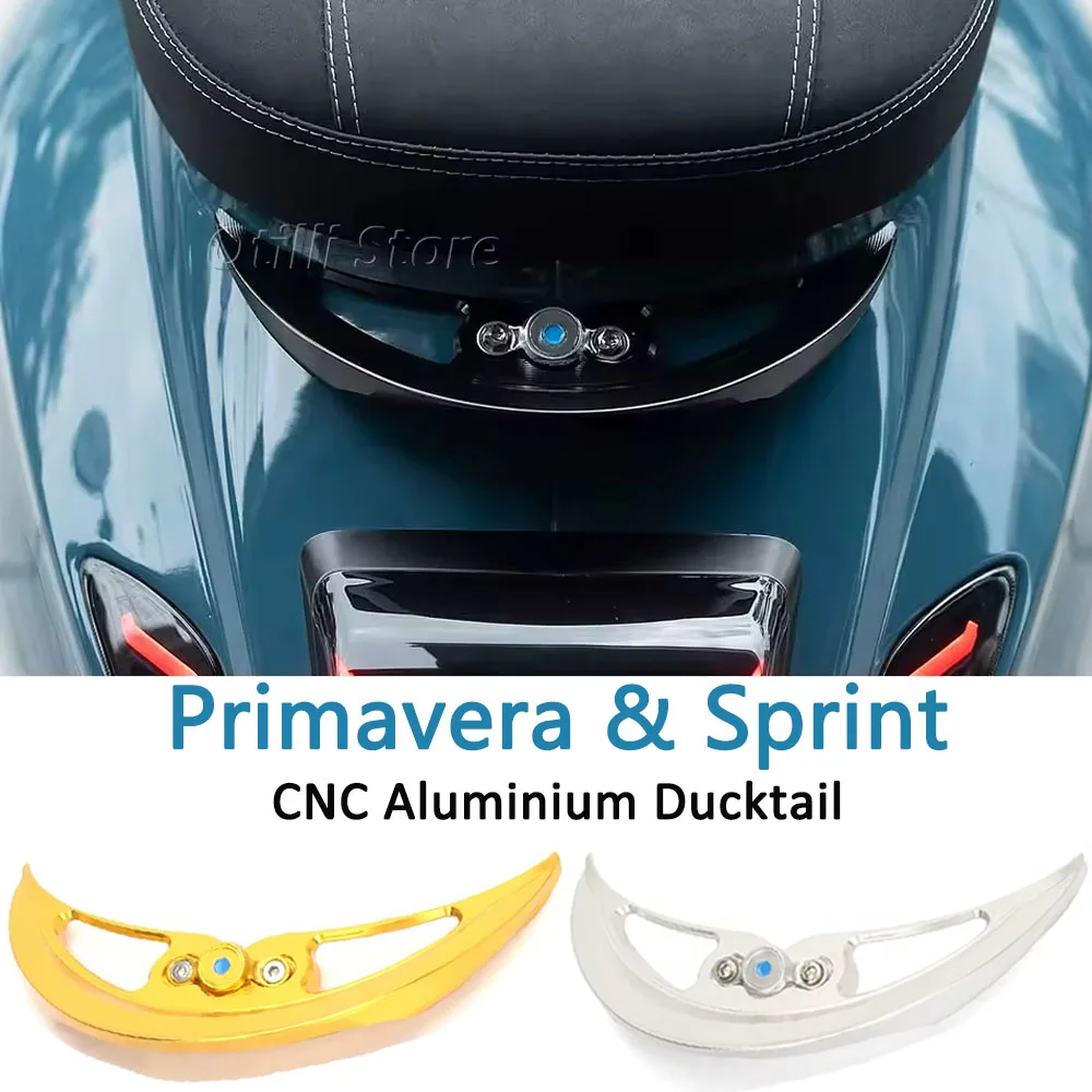 

For Vespa Sprint Primavera 150 Sprint150 2013-2024 Motorcycle Accessories Ducktail Rear Grab Holder CNC Fairing Rear Spoiler