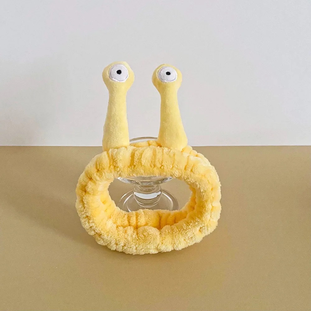 Cute Cartoon Snail Headband Elastic Flannel Plush Hairband Plush Fluffy Hair Hoop Student