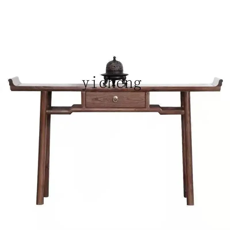 

Black Walnut Buddha Worship Table Ash Wood Flat Long Narrow Table a Long Narrow Table Entrance Case