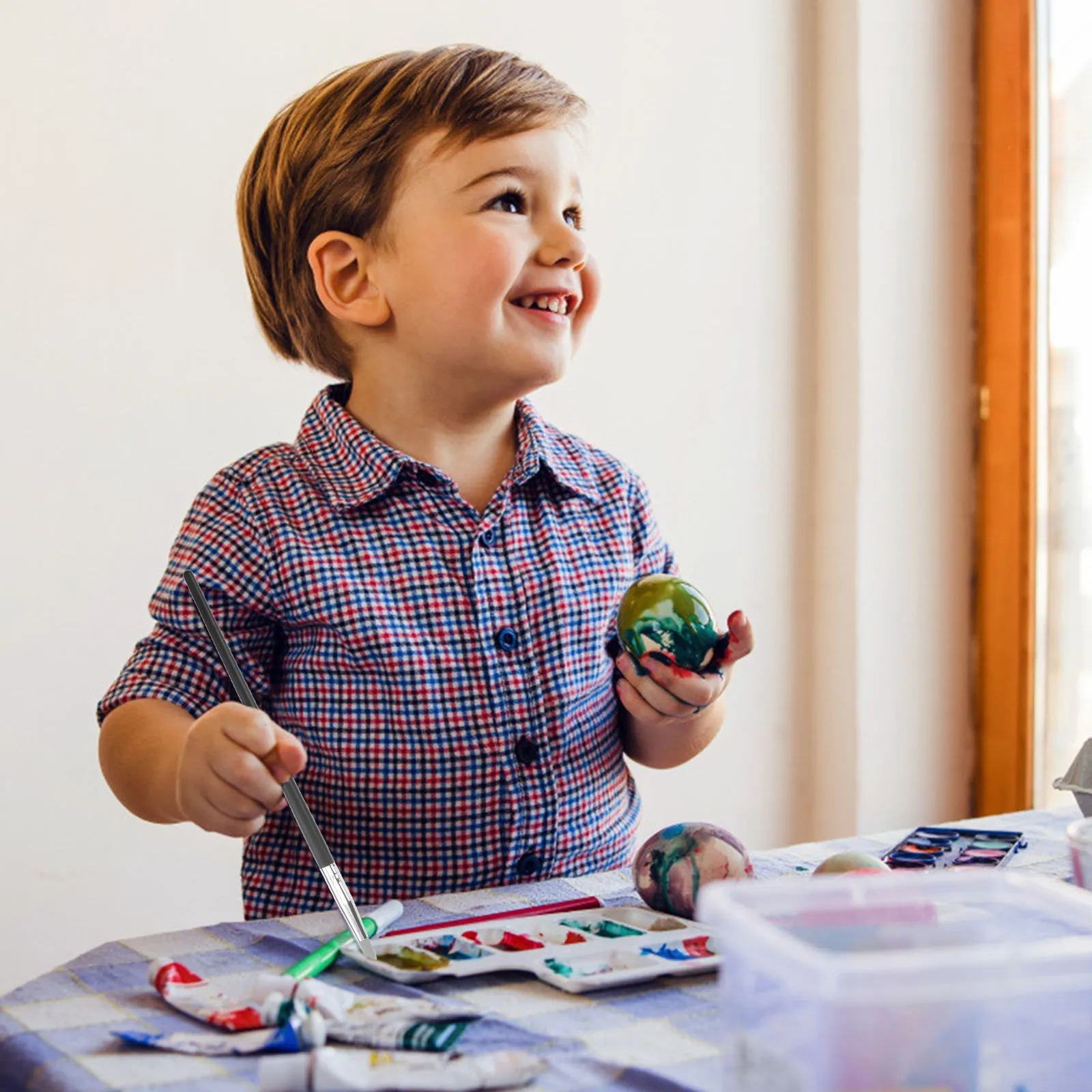 5Pcs Silicone Nail Pen Brushes Durable Plastic Nylon Tools for Painting Sculpture Craft Modeling Shaping Color